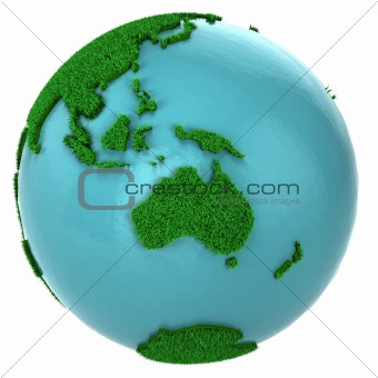 Globe of grass and water, Australia part