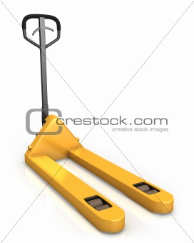 Pallet truck in perspective, front view