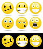 Set of characters of yellow emoticons 