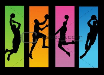 Basketball players illustration