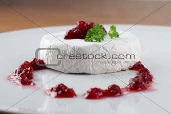 Camembert with cranberry jam