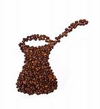 Cezve shaped coffee beans