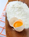 Basic baking ingredients eggs, flour
