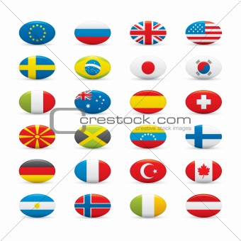 World Flags Icon Set on White background