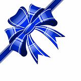 blue bow on a white background
