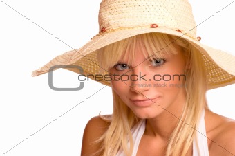 Woman wearing straw