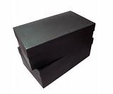 Black cardboard boxes