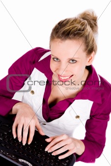 Commercial woman and her keyboard
