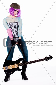 Harajuku girl and her guitar