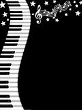 Wavy Piano Keyboard Black and White Background