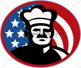 American Chef cook baker with stars and stripes