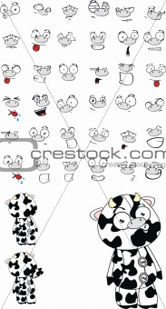 cow cartoon set