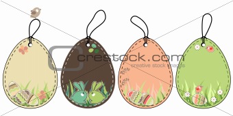 Set of easter tags