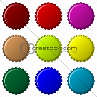 bottle caps in colors