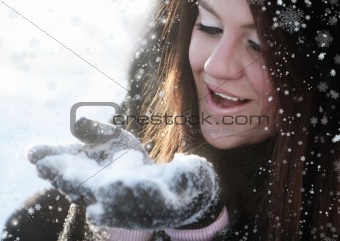 Woman and snow