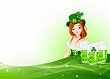 St. Patrick's Day girl background