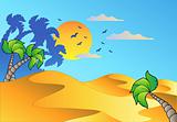 Cartoon desert landscape