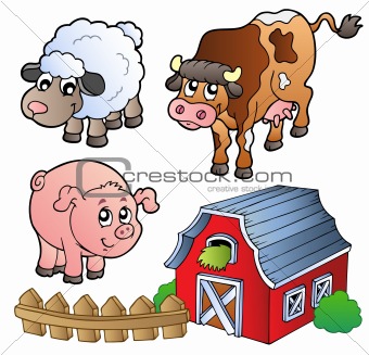 Collection of various farm animals