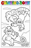 Coloring book with two monkeys