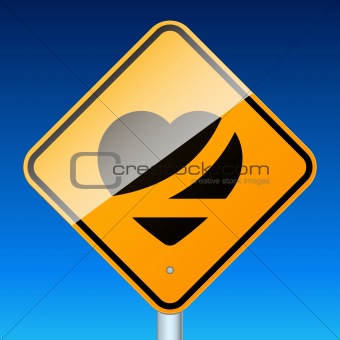 Belt up road sign