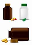 Medicine bottles, capsules and pills