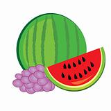 Watermelon and grapes