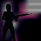 girl with gun silhouette