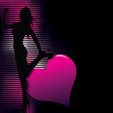sexy  silhouette with abstract background