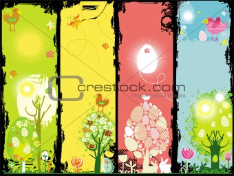 Vertical Easter banners with copy-space.