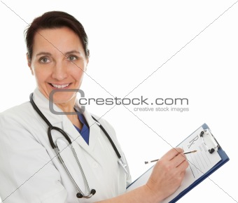 Cheerful medical doctor woman