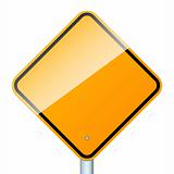 Blank road sign isolated
