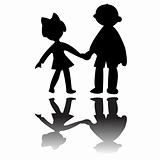 boy and girl silhouettes