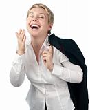 business woman laughing