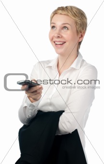 young business woman with phone