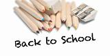 Back to school with Color pencils, rubber and sharpener