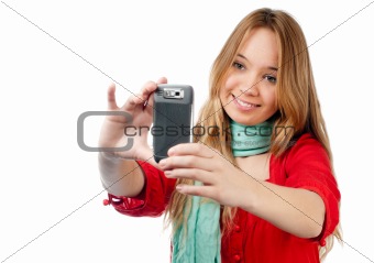 teenage girl with phone