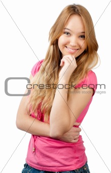 teenage girl smiling