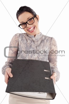 smiling secretary