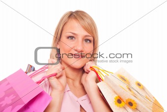 Beautiful Girl with Shopping Bags
