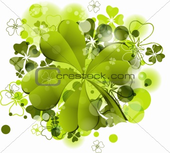 St. Patrick's background with clover, vector,  eps10