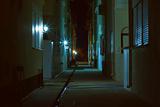 Dark alley at night