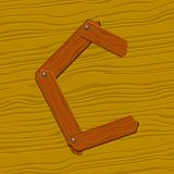 The stylized wooden letter
