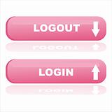web buttons login and logout