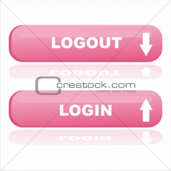 web buttons login and logout