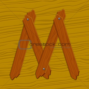 The stylized wooden letter