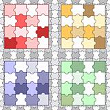 four bright puzzles on seamless grey puzzle