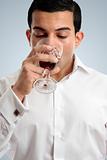 Man tasting drinking wine