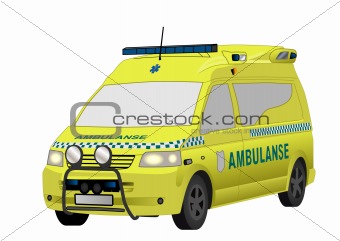 Yellow Norwegian ambulance
