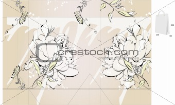 Template for decorative bag 