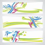 Fun banner set with messy colorful design